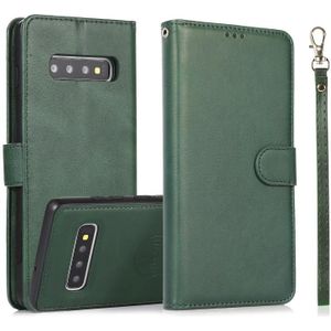 For Samsung Galaxy S10 Calf Texture 2 in 1 Detachable Magnetic Back Cover Horizontal Flip Leather Case with Holder & Card Slots & Wallet & Photo Frame(Green)