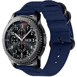 Voor Samsung Galaxy Watch Active 18mm S3 nylon drie-ring riem (Mazarine)