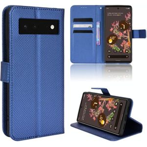 For Google Pixel 6 Diamond Texture Leather Phone Case(Blue)