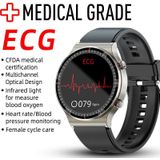 G08 1 3 inch TFT-scherm Smart Watch  ondersteuning van Medical-grade ECG-meting/vrouwelijke menstruatie Herinnering  stijl: Coffee lederen band