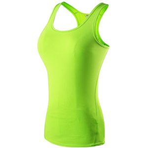 Tight Training Yoga Running Fitness Quick Dry Sports Vest (Kleur: Fluorescerende Groene Maat: S)