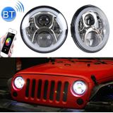 2 PCS 7 inch DC12V 6000K-6500K 50W Auto LED Koplamp Cree Lamp Kralen voor Jeep Wrangler / Harley  Support APP + Bluetooth Control(Zilver)