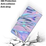 Voor Samsung Galaxy A8 2018 Coloured Drawing Cross Texture Horizontale Flip PU Lederen case met Holder & Card Slots & Wallet & Lanyard (Fluorescerend waterpatroon)