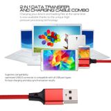 1m 2A Output USB naar USB-C / Type-C Nylon weven stijl Data Sync opladen kabel  voor Galaxy S8 & S8 PLUS / LG G6 / Huawei P10 & P10 Plus / Xiaomi Mi 6 & Max 2 en andere Smartphones(Red)