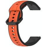Voor Amazfit GTR 4 Pro 22 mm bolle lus tweekleurige siliconen horlogeband (oranje + zwart)