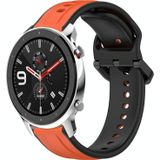 Voor Amazfit GTR 4 Pro 22 mm bolle lus tweekleurige siliconen horlogeband (oranje + zwart)