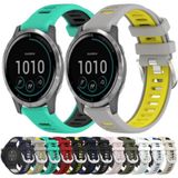 Voor Garmin Vivoactive4 22 mm sport tweekleurige stalen gesp siliconen horlogeband (legergroen + zwart)