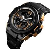 SKMEI 1452 Outdoor Sports Electronic Watch Multifunctionele Waterdicht Horloge (Gouden)