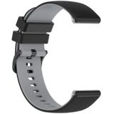 Voor Garmin Venu SQ 20 mm geruite tweekleurige siliconen horlogeband (zwart + grijs)