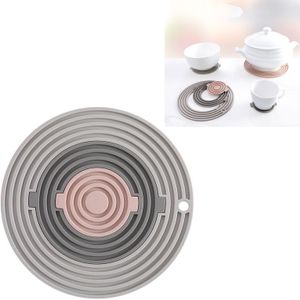 3 in 1 Ronde Siliconen Warmte Isolatie Pad Hoge temperatuur resistente multifunctionele tafelgerei Pad Combinatie Pot Pad Coaster(F5)