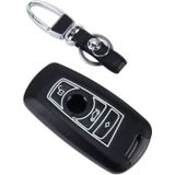 Auto Auto PU Leder Luminous Effect Key Ring Protection Cover voor BMW Series5/Series7(Zwart)
