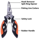 HENGJIA QT013 multifunctionele RVS kaak Hengelsport tangen scharen haak Removal Tool lijn Cutter Fishing Tackle (oranje)