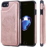 Voor iPhone 8 & 7 Cat Tree Embossing Pattern Shockproof Protective Case met Card Slots & Photo Frame & Holder(Rose Gold)