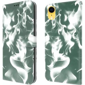 Cloud Mist Patroon Horizontale Flip Leren Case met Houder & Card Slot & Portemonnee voor iPhone XR (Dark Green)