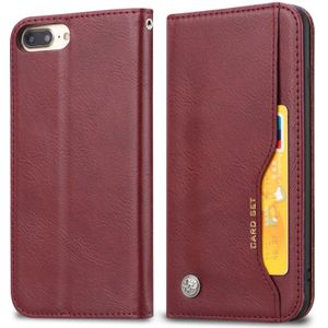 Knead huidtextuur horizontaal Flip lederen case voor iPhone 6 plus/7 plus/8 plus  met foto frame & houder & kaartsleuven & portemonnee (wijn rood)