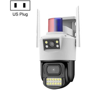 QX105 2MP buiten waterdichte WiFi bewakingscamera met dubbele lens (US-stekker)