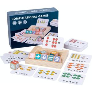 Houten Blok Matching Puzzle Kinderen Onderwijs Engels Woorden / Math Computation Card Speelgoed (Number Block)