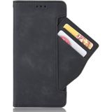 Voor OPPO Reno7 A Skin Feel Calf Texture Card Slots Leather Phone Case(Black)