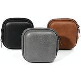 Retro lederen USB-datakabel opbergtas Oortelefoon Headset Case Pouch Box