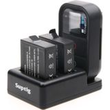 Voor GoPro HERO 5 AHDBT-501 Dual batterijen + Lader afstandsbediening met USB-Kabel (zwart)