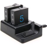 Voor GoPro HERO 5 AHDBT-501 Dual batterijen + Lader afstandsbediening met USB-Kabel (zwart)