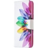 Voor OPPO Realme 6 Pro Gekleurd tekenpatroon horizontaal flip lederen kast met Holder & Card Slots & Wallet(Sun Flower)