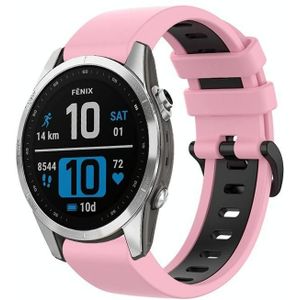 Voor Garmin Instinct 2 Solar Sports tweekleurige siliconen horlogeband (roze + zwart)