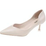 Stiletto Veelzijdige Dames Sngle Schoenen Puntschoen Pump Hoge Hakken  Maat: 34 (Beige)