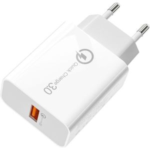 APD-2003 18W QC3.0 Single Poort USB-reislader voor mobiele telefoon / tablet (EU-stekker)