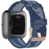 23mm Stripe Weave Nylon Polsband watch band voor Fitbit Versa 2  Fitbit Versa  Fitbit Versa Lite  Fitbit Blaze (Blauw)