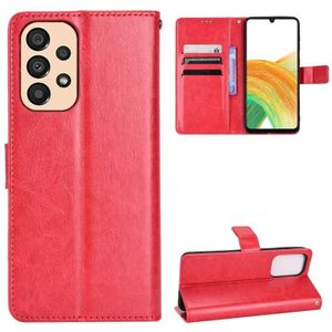 For Samsung Galaxy A33 5G Crazy Horse Texture Horizontal Flip Phone Leather Case(Red)