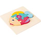 3 stks Early Childhood Education Wooden Three-Dimensional Jigsaw Puzzle Toy (Fish)
