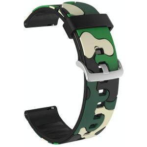 20mm Voor Amazfit GTR 2 / GTR 47mm Camouflage Siliconen vervangende polsband horlogeband met zilveren gesp(4)