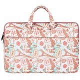 ST01DZ Lichtgewicht Canvas Gedrukte Laptoptas  Grootte: 13.3 Inch (Flower Pink)