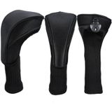 3 In 1 No.1 / No.3 / No.5 Clubs Protective Cover Golf Club Head Cover (Zwart)