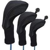 3 In 1 No.1 / No.3 / No.5 Clubs Protective Cover Golf Club Head Cover (Zwart)