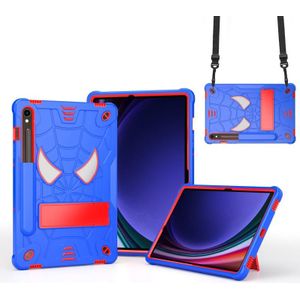 Voor Samsung Galaxy Tab S9 FE / S9 Vouwhouder Spider Siliconen Hybrid PC Tablet Case (Blauw Rood)