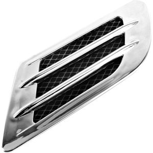 2st Euro stijl kunststof decoratieve Flow inname Turbo Bonnet Hood kant Vent Grille luchtsteun met zelfklevende Sticker(Grey)