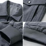 Herfst en winter casual jas vintage corduroy reversjas  kleur: grijs (L)
