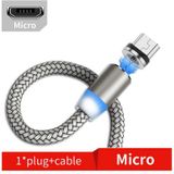 USB naar Micro USB Magnetic Metal Connector Nylon Two-color Gevlochten magnetische datakabel  kabellengte: 1 m (goud)