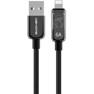 WK WDC-180 6A Pioneer-serie USB naar 8-pins transparante snellaaddatakabel  lengte: 1m
