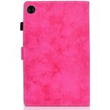 Voor Lenovo Tab M10 Plus TB-X606F Marble Style Cloth Texture Tablet PC Beschermende lederen kast met Bracket & Card Slot & Anti Skid Strip & Wake-up / Sleep Functie(Rose Pink)