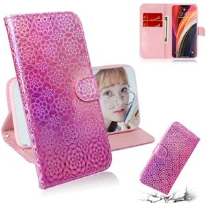 Voor iPhone 12 Pro Max Solid Color Kleurrijke Magnetische gesp Horizontale Flip PU Lederen case met Holder & Card Slots & Wallet & Lanyard(Pink)