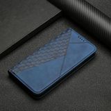 For Samsung Galaxy S21+ 5G Diamond Pattern Splicing Skin Feel Magnetic Horizontal Flip Leather Case with Card Slots & Holder & Wallet(Blue)