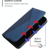 For Samsung Galaxy S21+ 5G Diamond Pattern Splicing Skin Feel Magnetic Horizontal Flip Leather Case with Card Slots & Holder & Wallet(Blue)