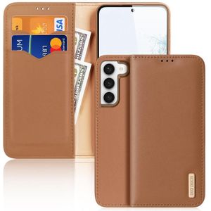 For Samsung Galaxy S23 5G DUX DUCIS Hivo Series Cowhide Texture Leather Phone Case(Brown)