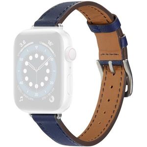 A Style Leather Strap Watchband For Apple Watch Series 6 & SE & 5 & 4 44mm / 3 & 2 & 1 42mm(Blue)
