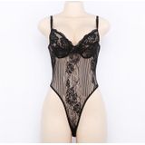 Dames sexy lingerie kanten ondergoed nachtkleding doorzichtige bodysuit  maat: S