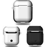Frosted rubber Paint + PC Bluetooth koptelefoon Case anti-verloren opbergtas voor Apple AirPods 1/2 (wit)