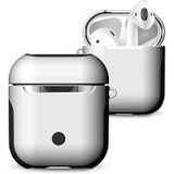 Frosted rubber Paint + PC Bluetooth koptelefoon Case anti-verloren opbergtas voor Apple AirPods 1/2 (wit)